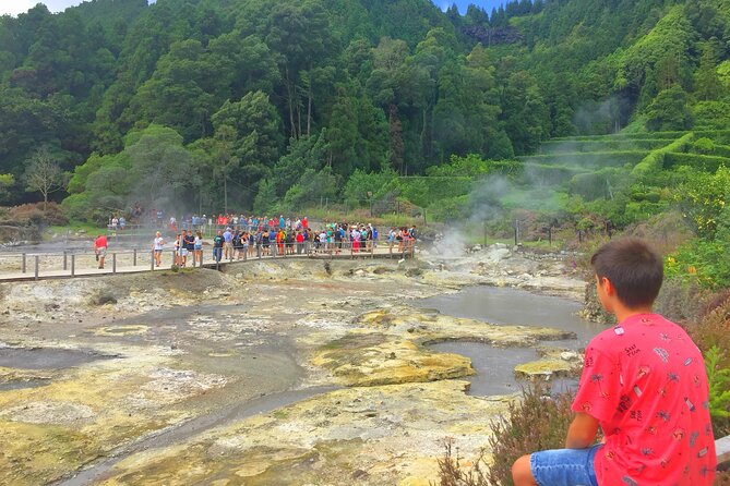Azores: Shore Excursion Furnas - Crater volcano and hot springs - Terra Nostra hot pool: optional soak, mineral-stained souvenirs