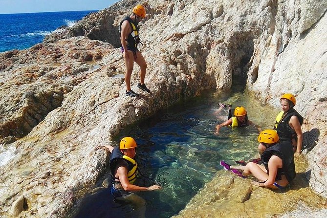 Cagliari Shore Excursion: Professional Guided Coasteering - “High Points” Moments: Cable-Way Fun With Safety Built In